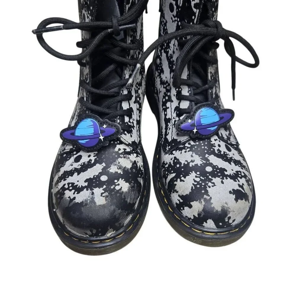 Dr. Martens Boots 1460 Space Hydro Leather Size 3 Kids Galaxy Combat - Picture 4 of 6